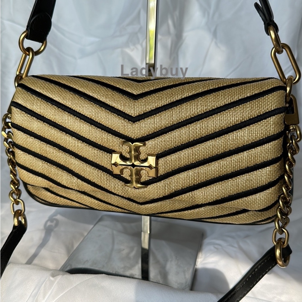 🟢Tory Burch Soft Straw Small Kira Chevron Convertible Flap Shoulder Bag $568 - Picture 14 of 14